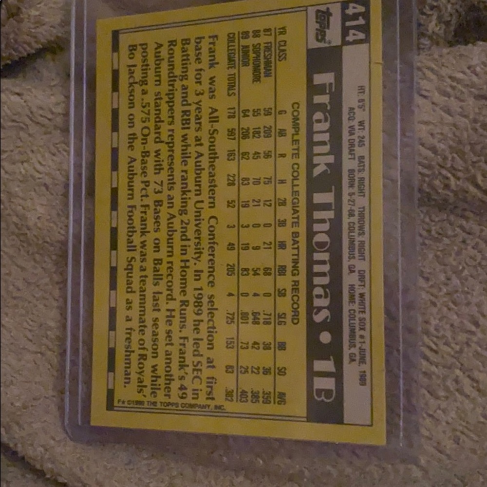MINT 1990 Topps Frank Thomas ROOKIE Card HOF - Picture 4 of 4